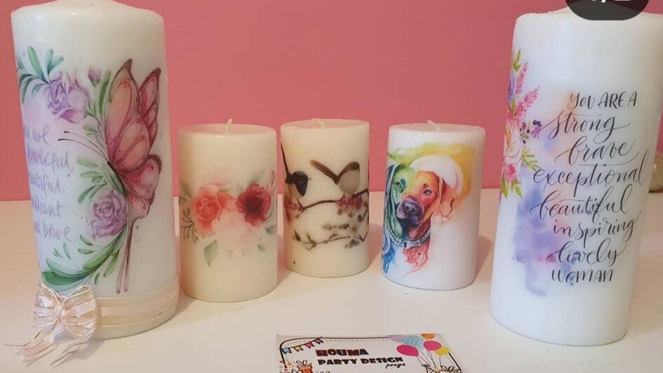 Printing on candle